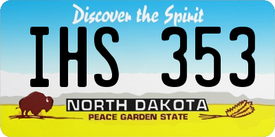 ND license plate IHS353