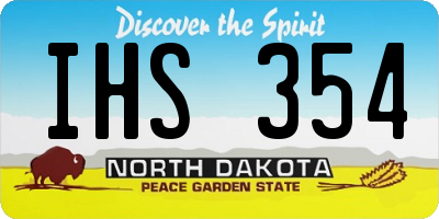 ND license plate IHS354