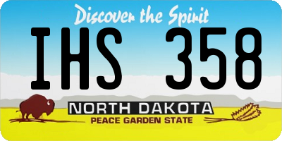 ND license plate IHS358