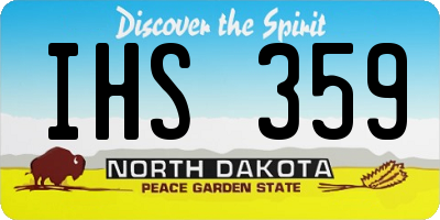 ND license plate IHS359