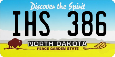 ND license plate IHS386