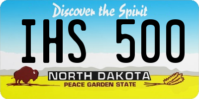 ND license plate IHS500