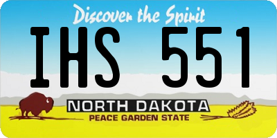 ND license plate IHS551