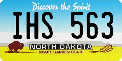 ND license plate IHS563