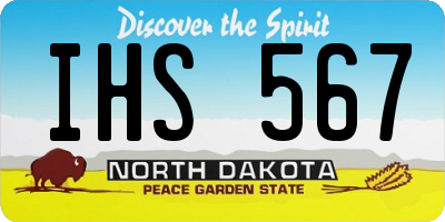 ND license plate IHS567