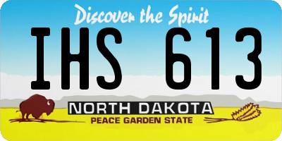 ND license plate IHS613