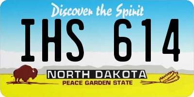 ND license plate IHS614
