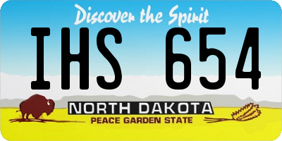 ND license plate IHS654