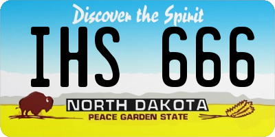 ND license plate IHS666