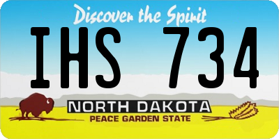 ND license plate IHS734