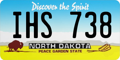 ND license plate IHS738