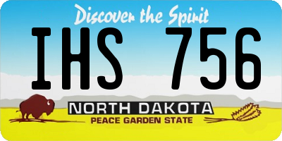 ND license plate IHS756
