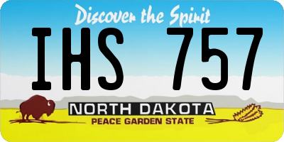 ND license plate IHS757
