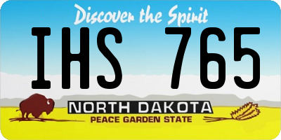 ND license plate IHS765