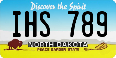 ND license plate IHS789