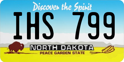 ND license plate IHS799