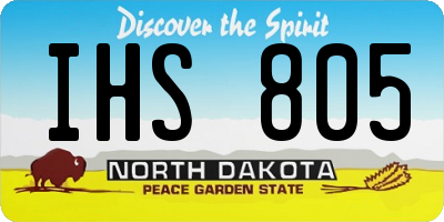 ND license plate IHS805