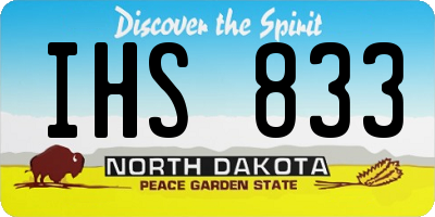 ND license plate IHS833
