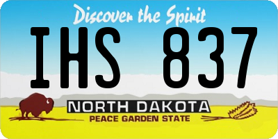ND license plate IHS837