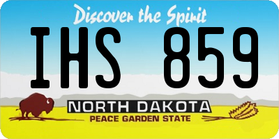 ND license plate IHS859