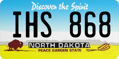 ND license plate IHS868
