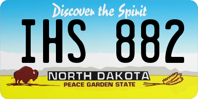 ND license plate IHS882