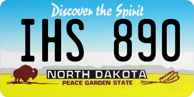 ND license plate IHS890
