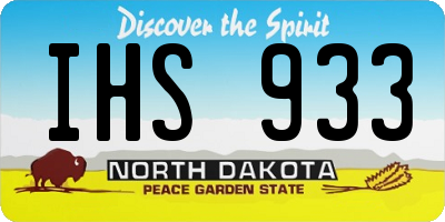 ND license plate IHS933