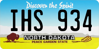 ND license plate IHS934