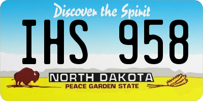 ND license plate IHS958