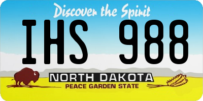 ND license plate IHS988