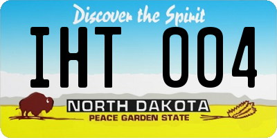 ND license plate IHT004