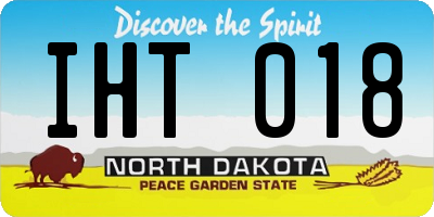 ND license plate IHT018