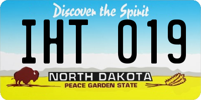 ND license plate IHT019