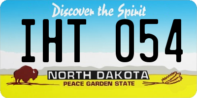 ND license plate IHT054