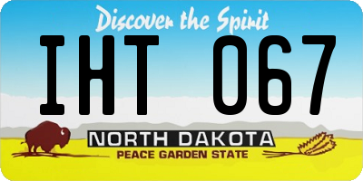 ND license plate IHT067