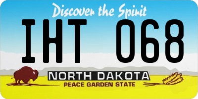 ND license plate IHT068
