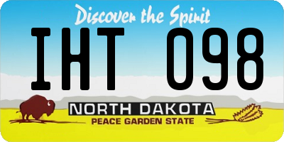 ND license plate IHT098