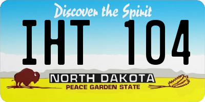 ND license plate IHT104
