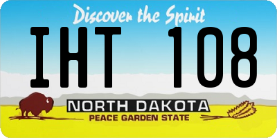 ND license plate IHT108