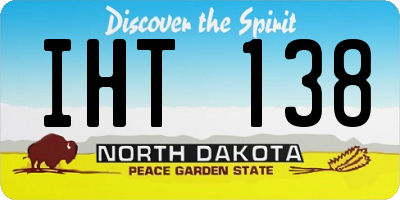 ND license plate IHT138