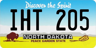 ND license plate IHT205