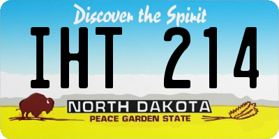 ND license plate IHT214