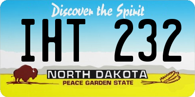 ND license plate IHT232