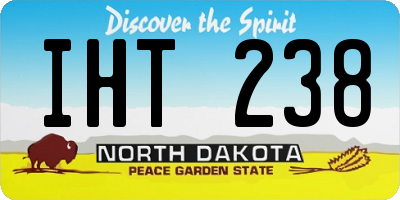 ND license plate IHT238