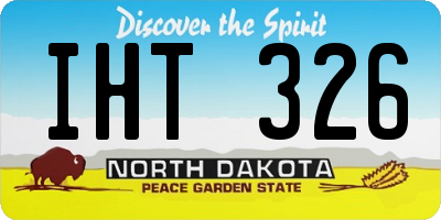ND license plate IHT326