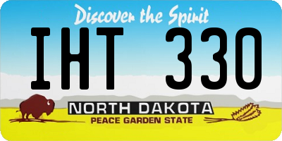 ND license plate IHT330
