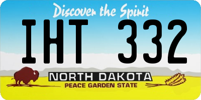 ND license plate IHT332