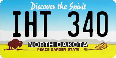 ND license plate IHT340