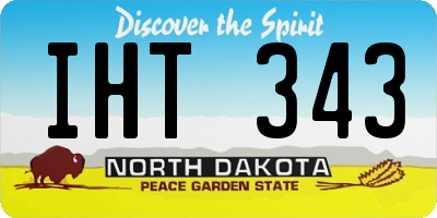 ND license plate IHT343